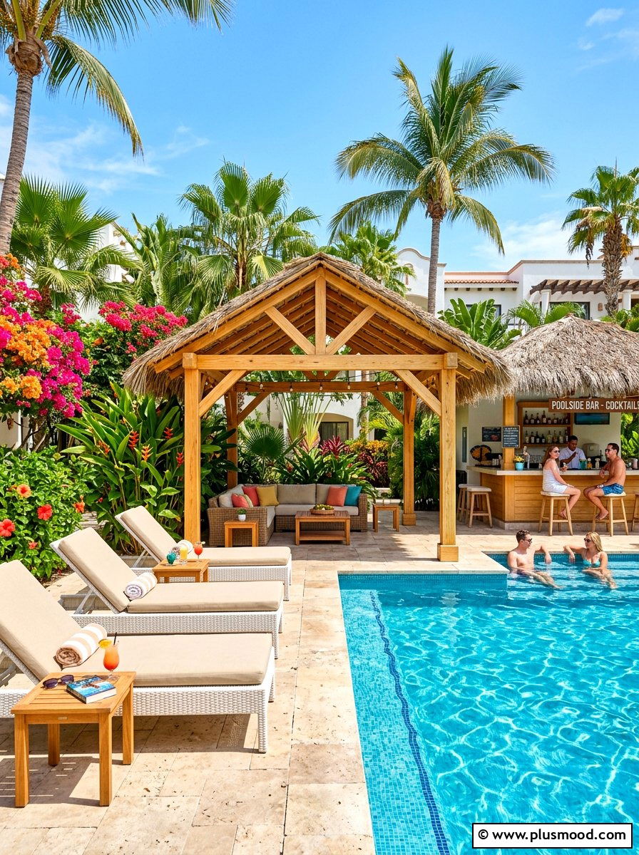 Poolside Gazebo - 25 summer backyard gazebo ideas