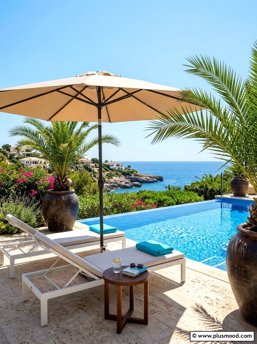 Poolside Living Area - 25 summer coastal outdoor entertaining ideas