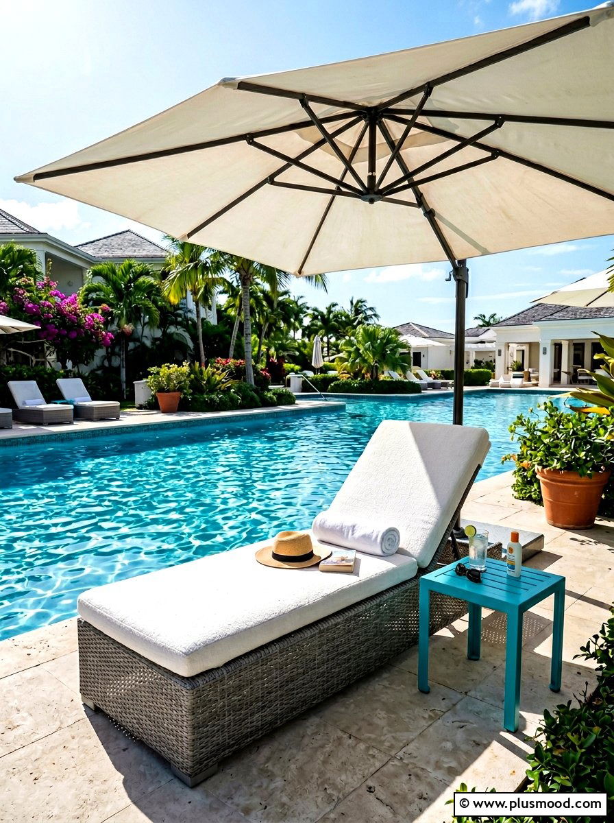 Poolside Lounge Chair - 25 summer backyard reading nook ideas