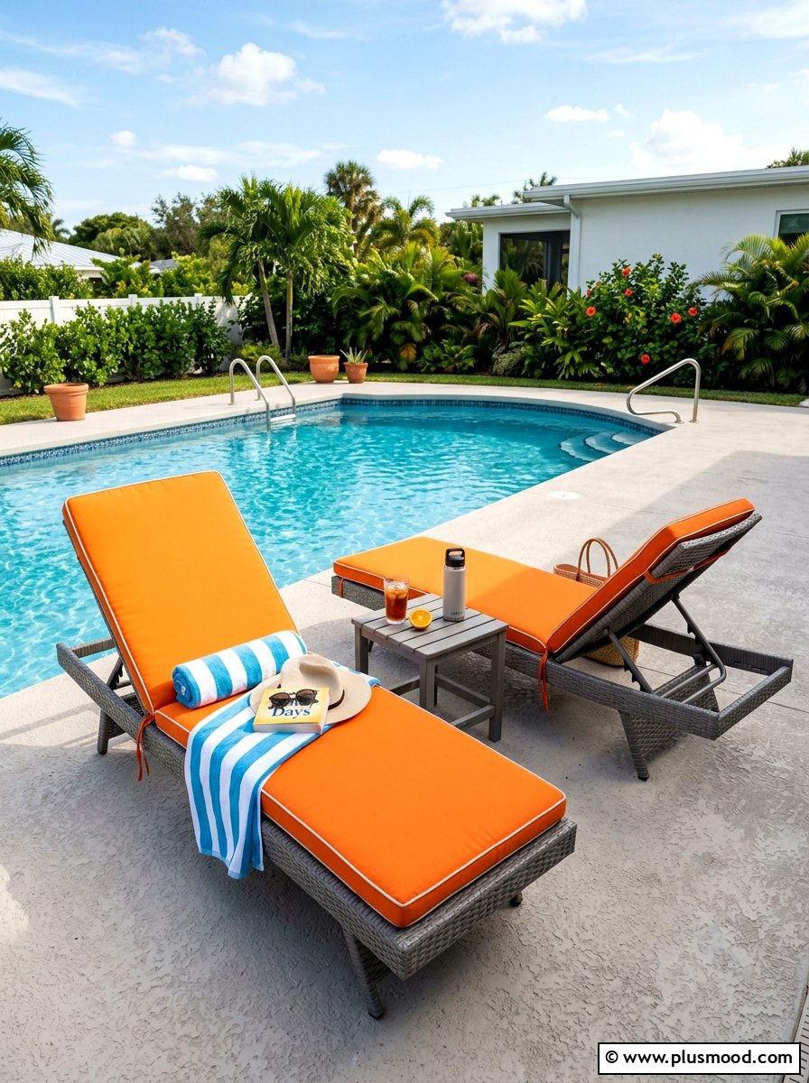 Poolside Lounger - 25 summer budget pool area ideas