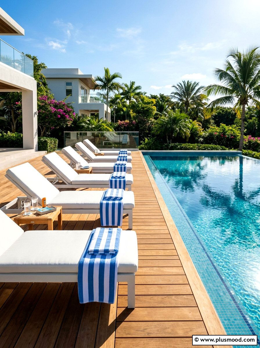 Poolside Lounging Deck - 25 summer casual backyard entertaining ideas