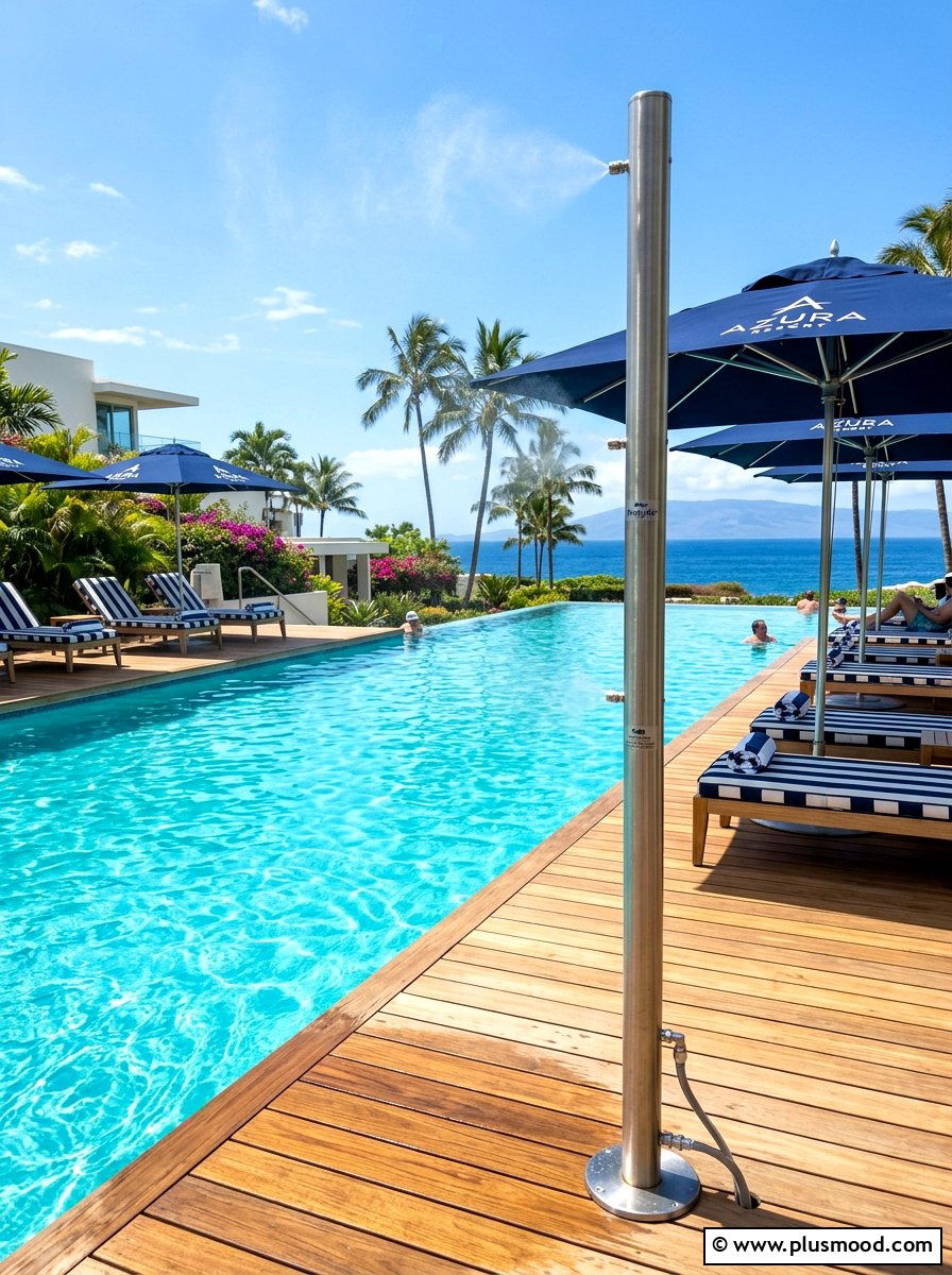 Poolside Misting Pole - 25 summer misting patio ideas