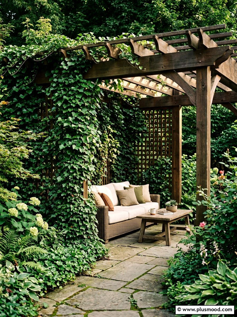 Poolside Pergola Privacy Vines - 25 pool landscaping ideas with pergola and vines