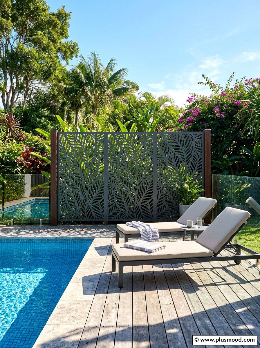 Poolside Privacy Screen - 25 late summer pool decor ideas
