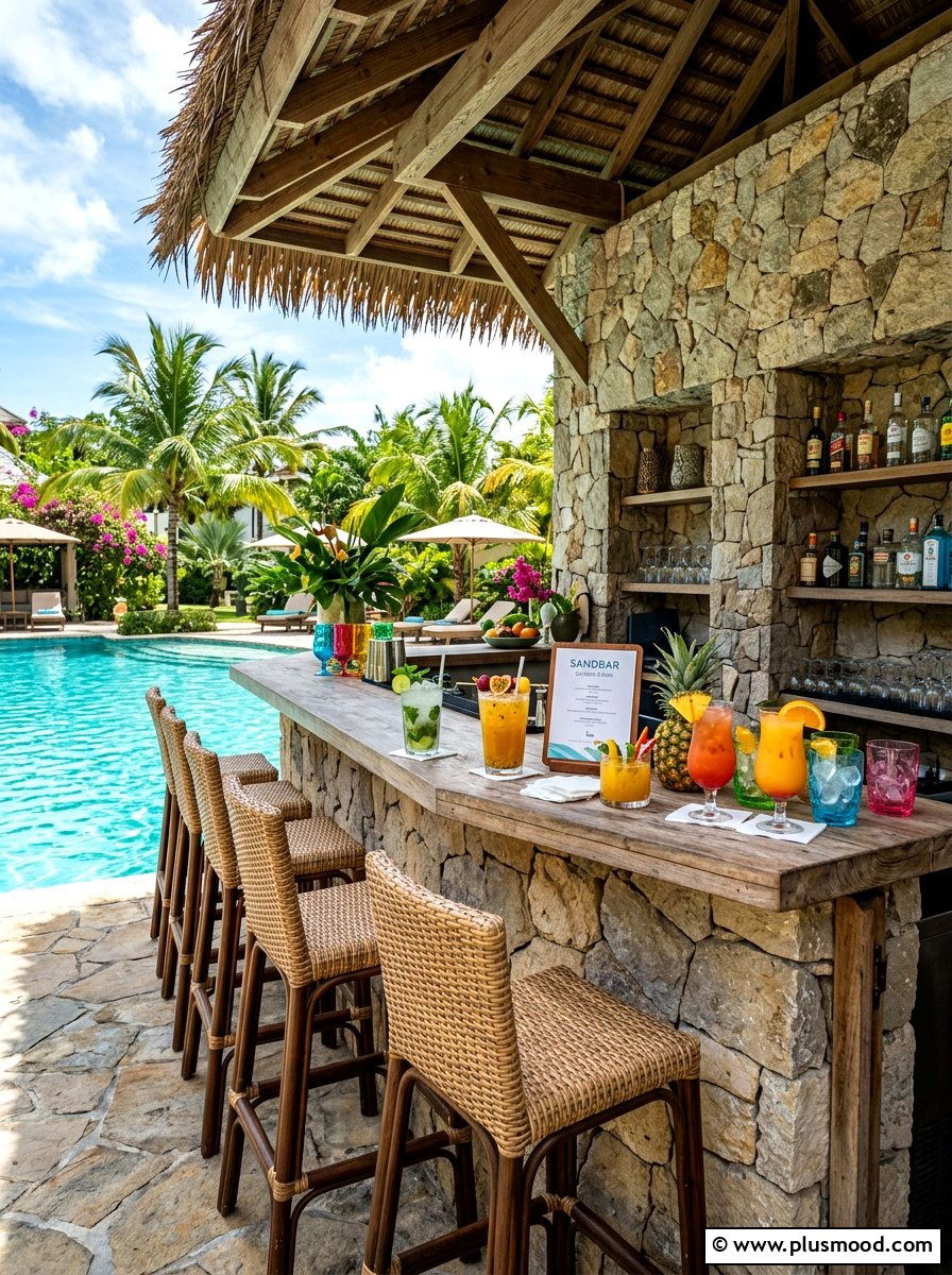 Poolside bar - 25 summer poolside decor ideas