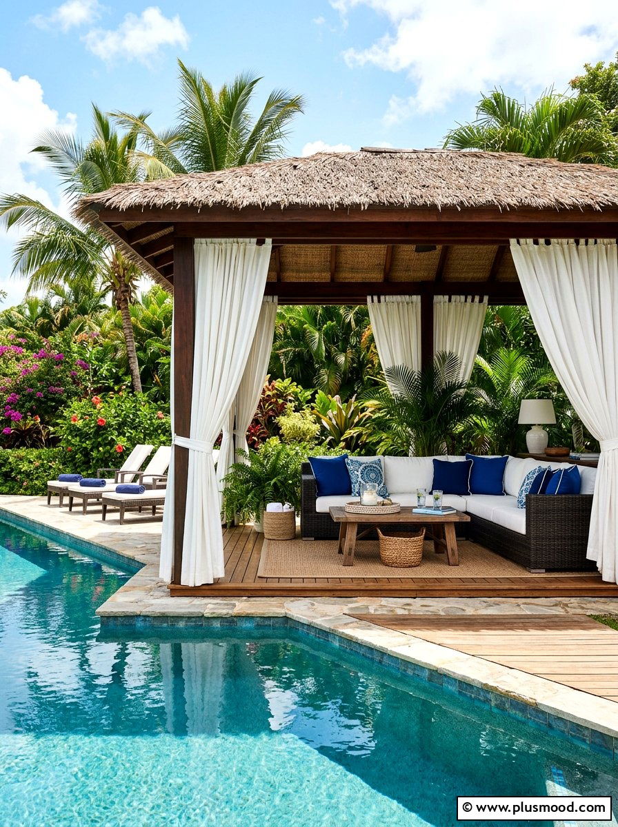 Poolside cabana - 25 summer poolside decor ideas