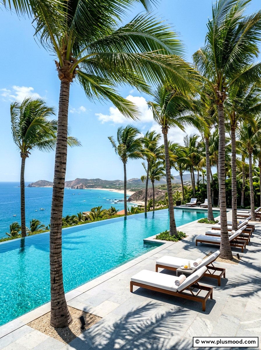 Poolside palm grove - 25 summer tropical landscaping ideas