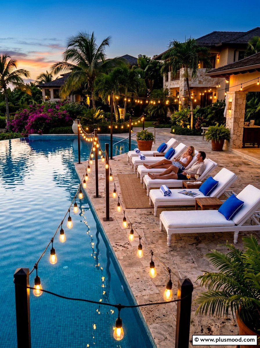 Poolside patio lighting - 25 summer patio ideas with string lights