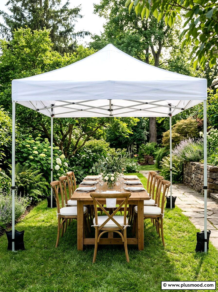 Pop Up Canopy - 25 small backyard ideas for renters