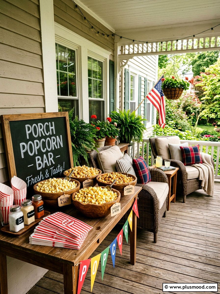 Popcorn Station - 25 summer porch party ideas