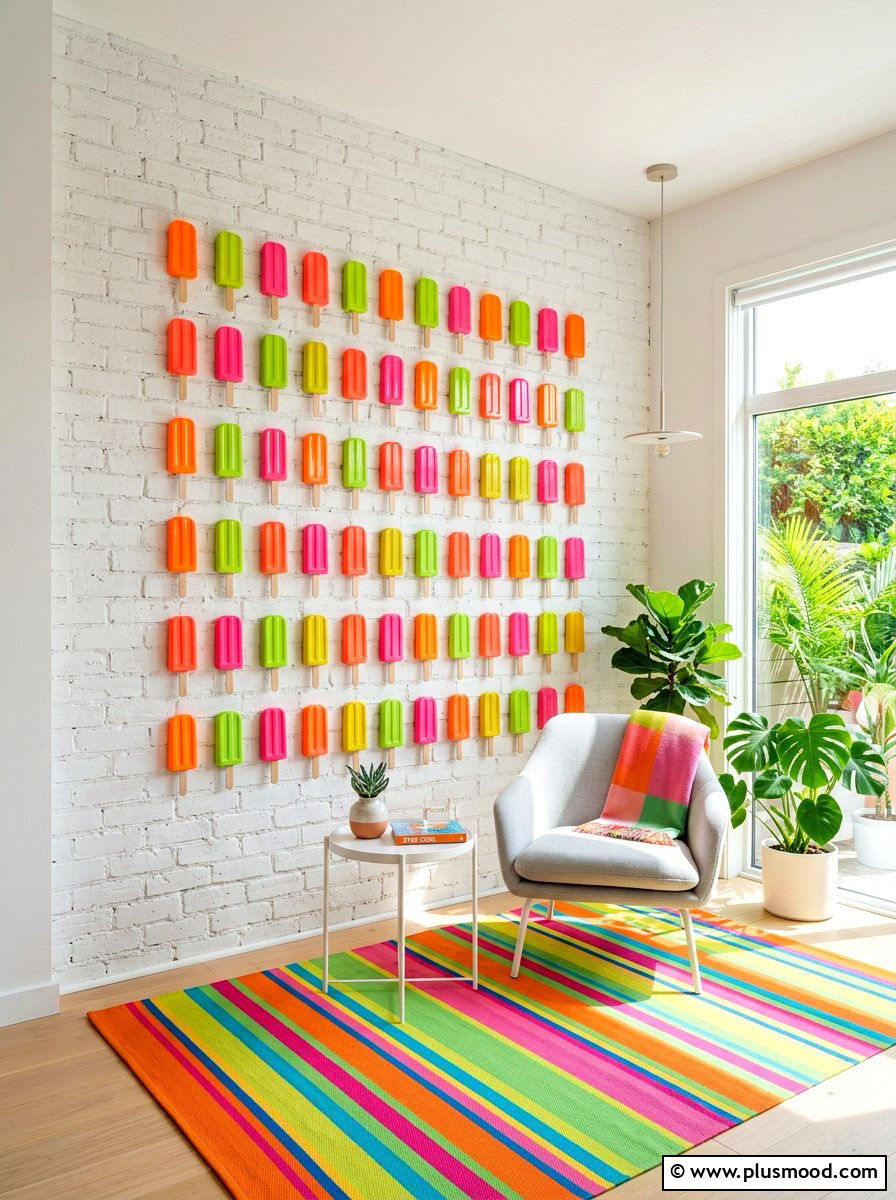 Popsicle Wall Decor - 25 summer front porch sign ideas