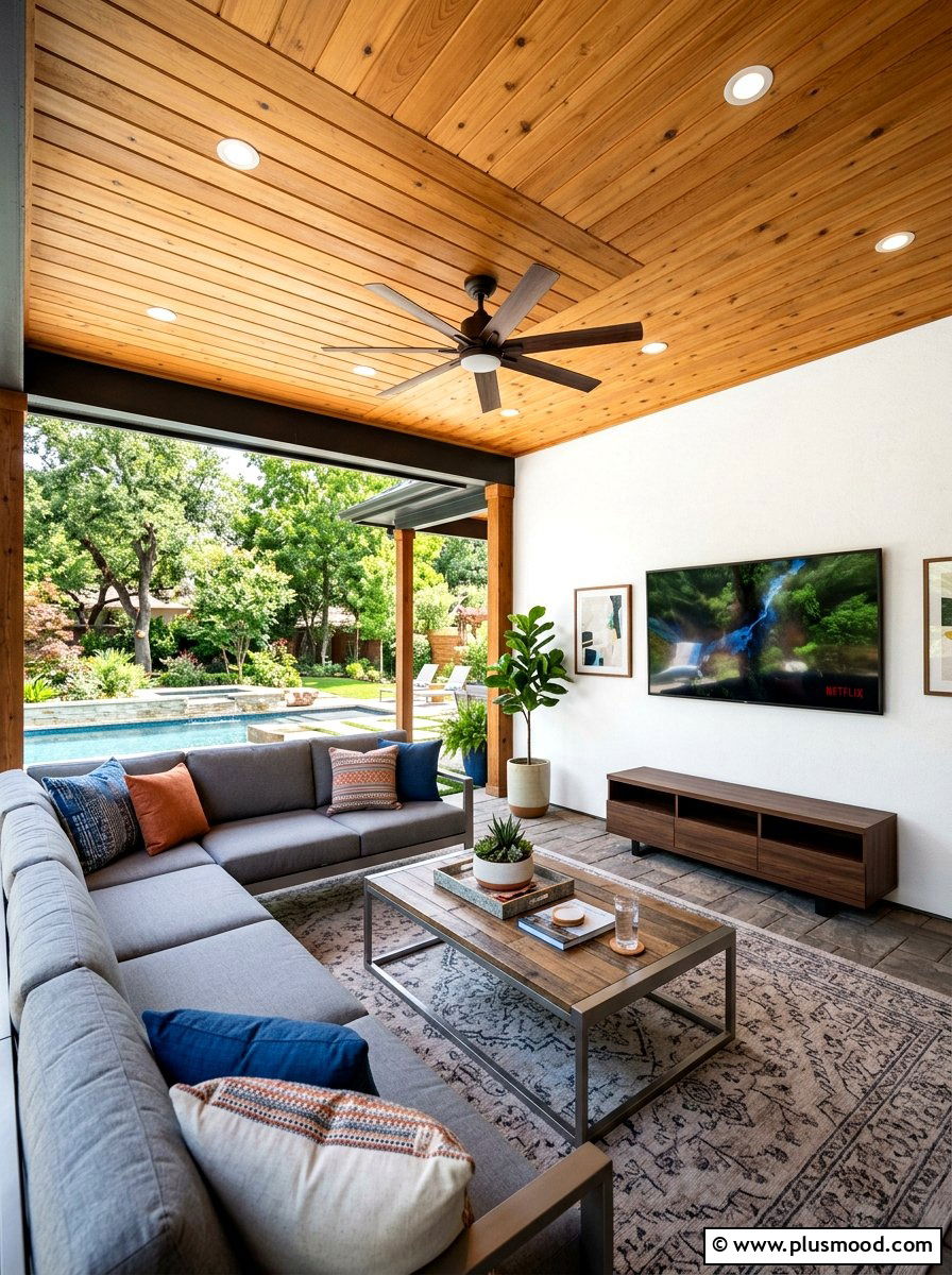 Porcelain Tile Patio - 25 summer modern landscaping ideas
