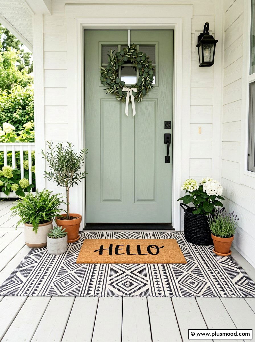 Porch Doormat Layering - 25 summer small front porch ideas