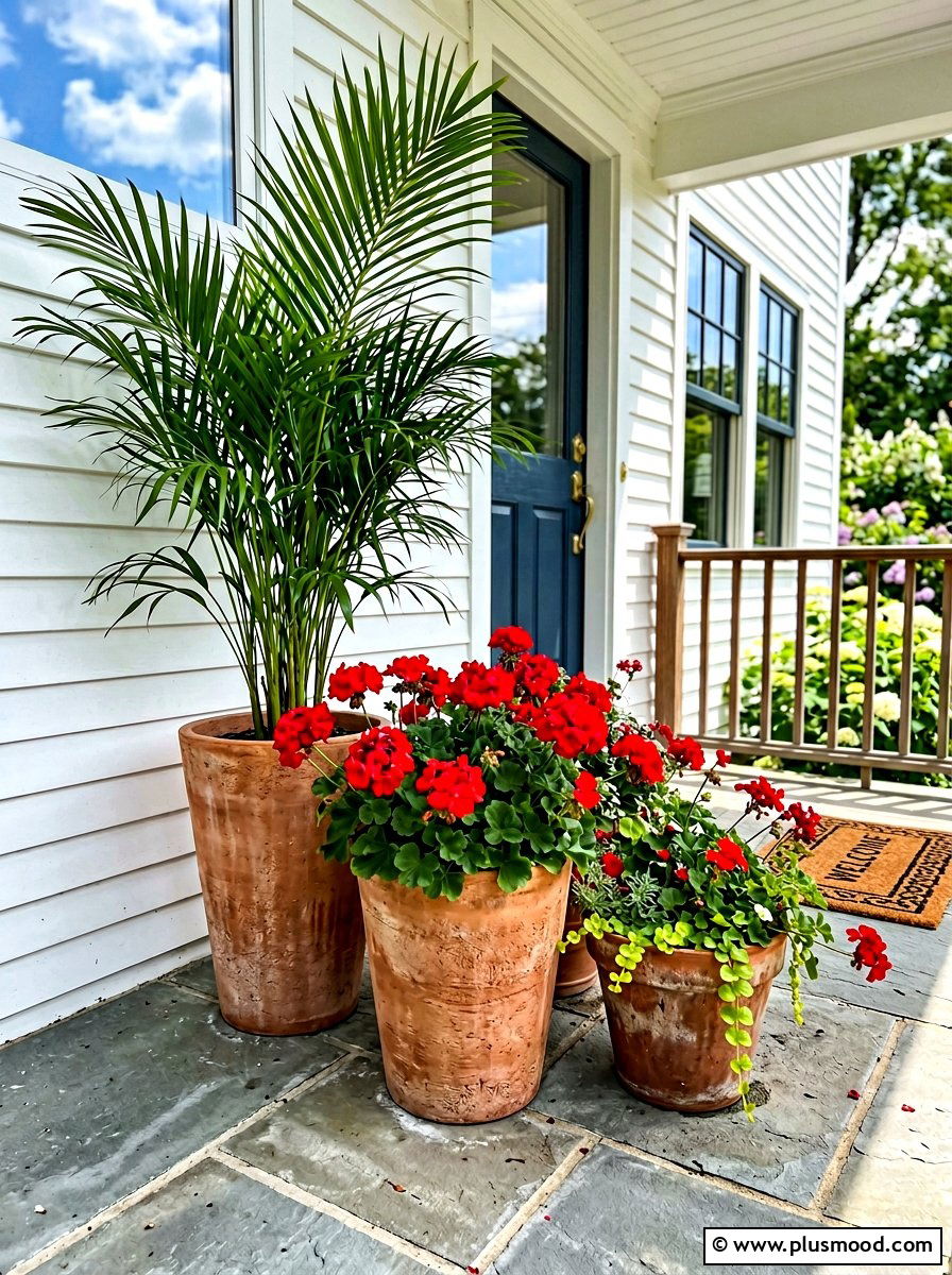Porch Potted Plants - 25 summer home exterior refresh ideas