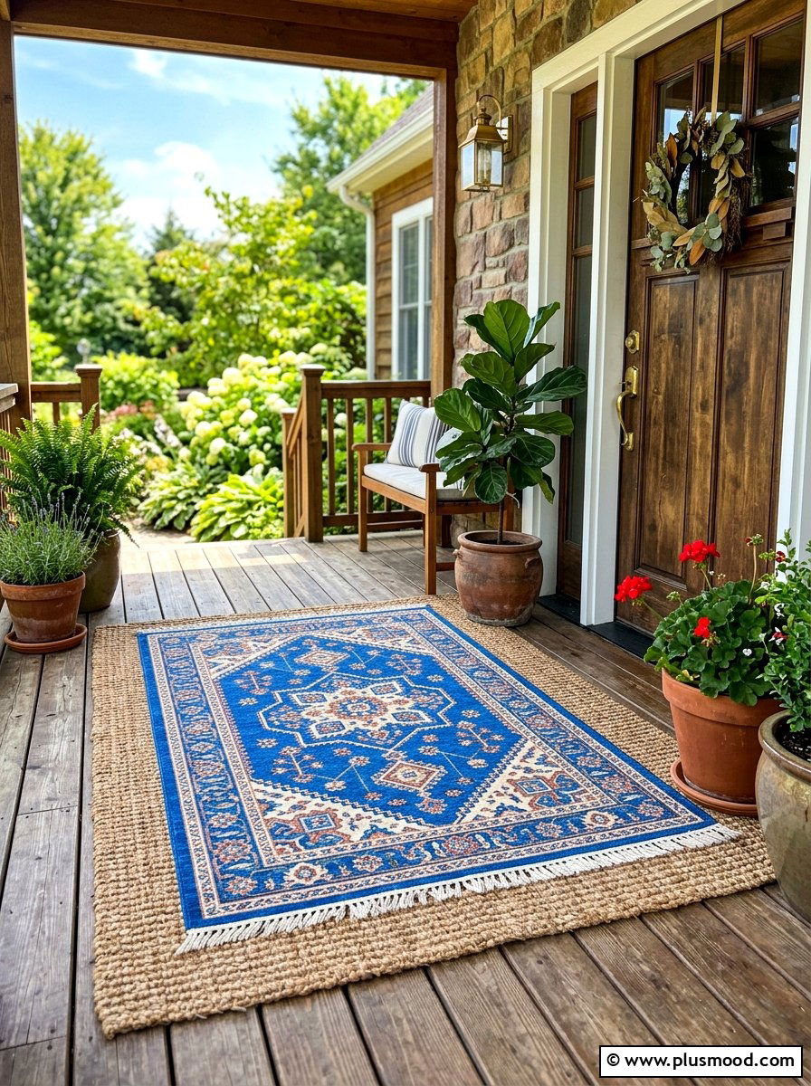 Porch Rug - 25 end of summer curb appeal ideas
