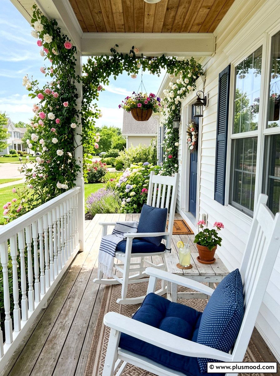 Porch Seating - 25 summer easy curb appeal ideas