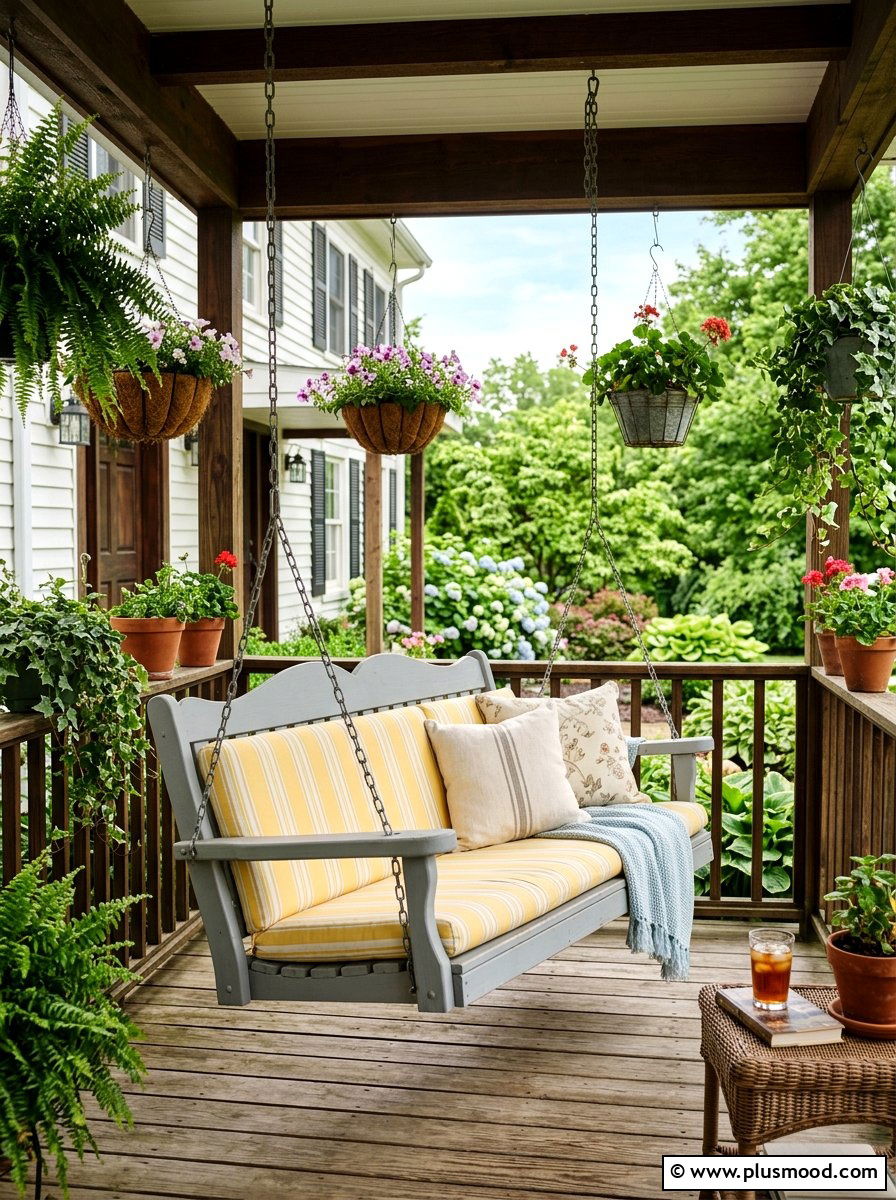 Porch Swing - 25 summer easy curb appeal ideas