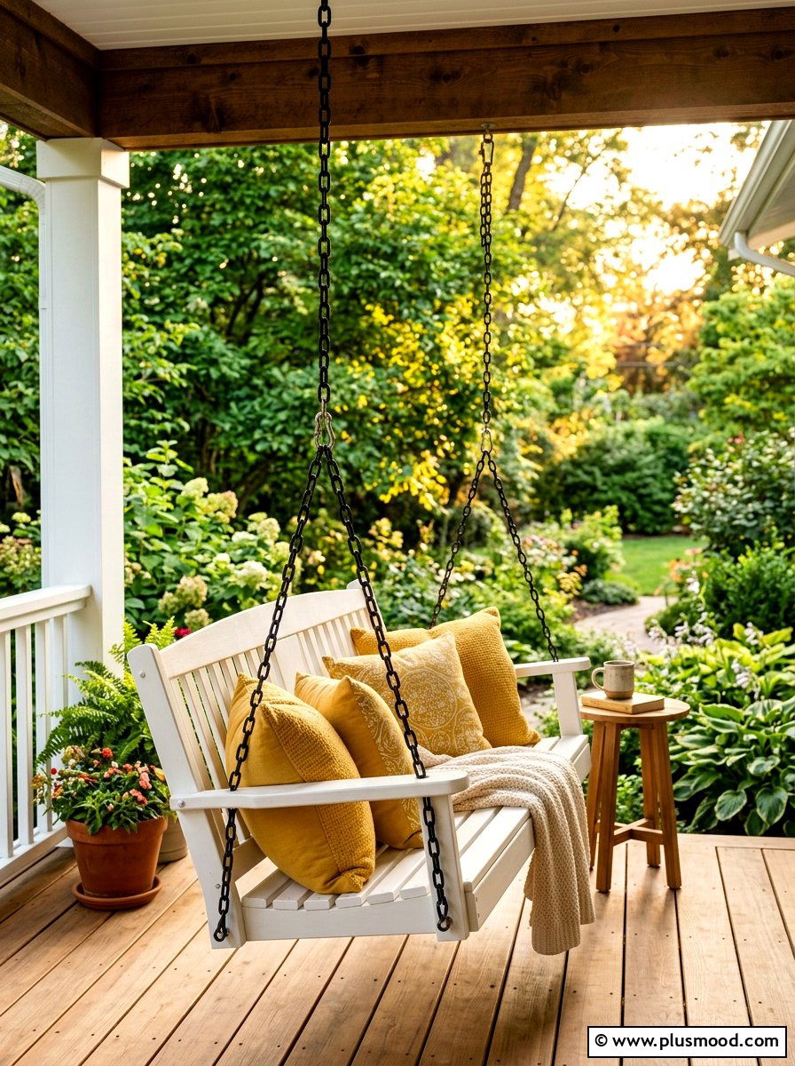 Porch Swing Chair - 25 summer front porch curb appeal ideas
