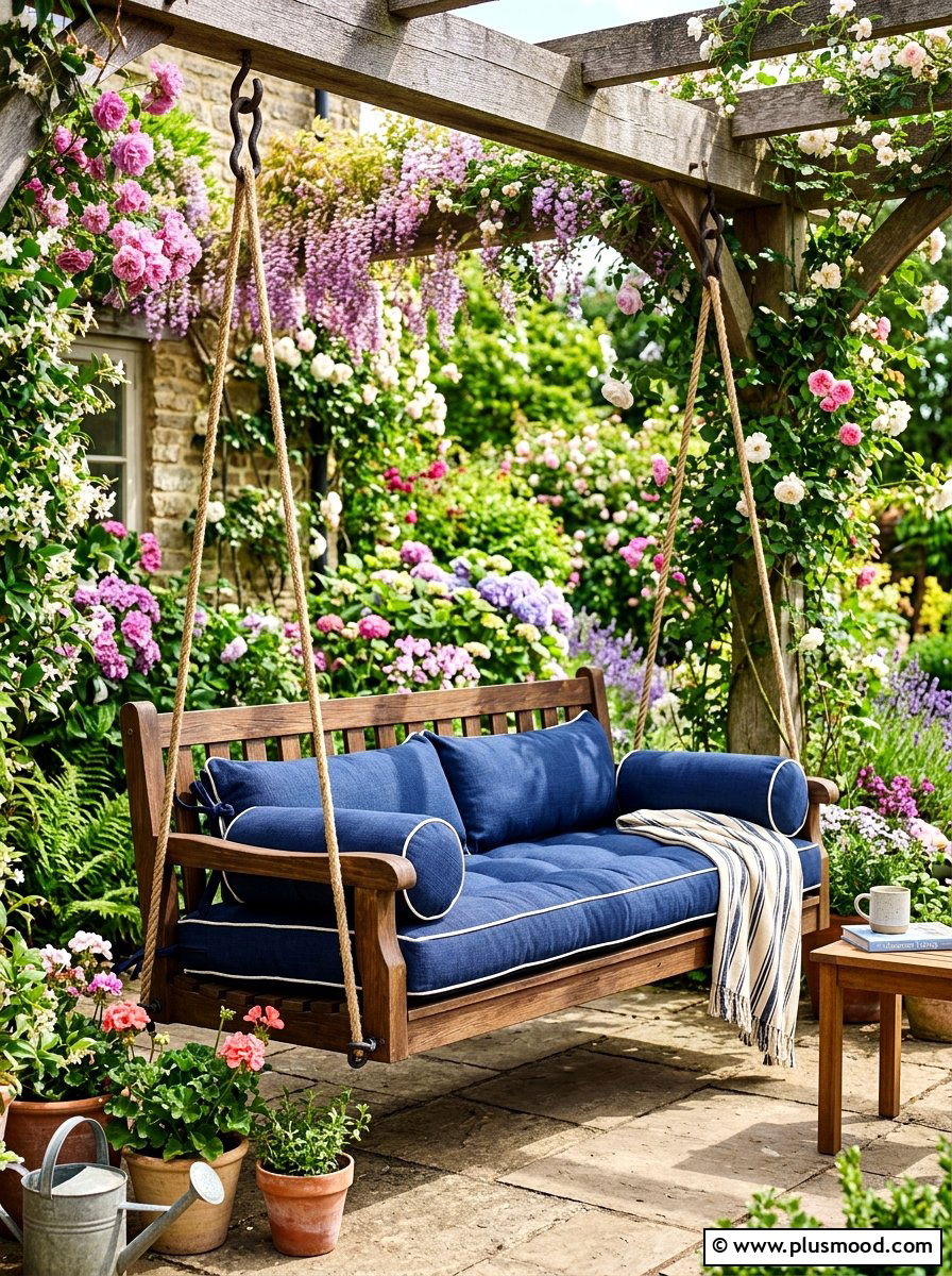Porch Swing Cushion - 25 end of summer patio refresh ideas
