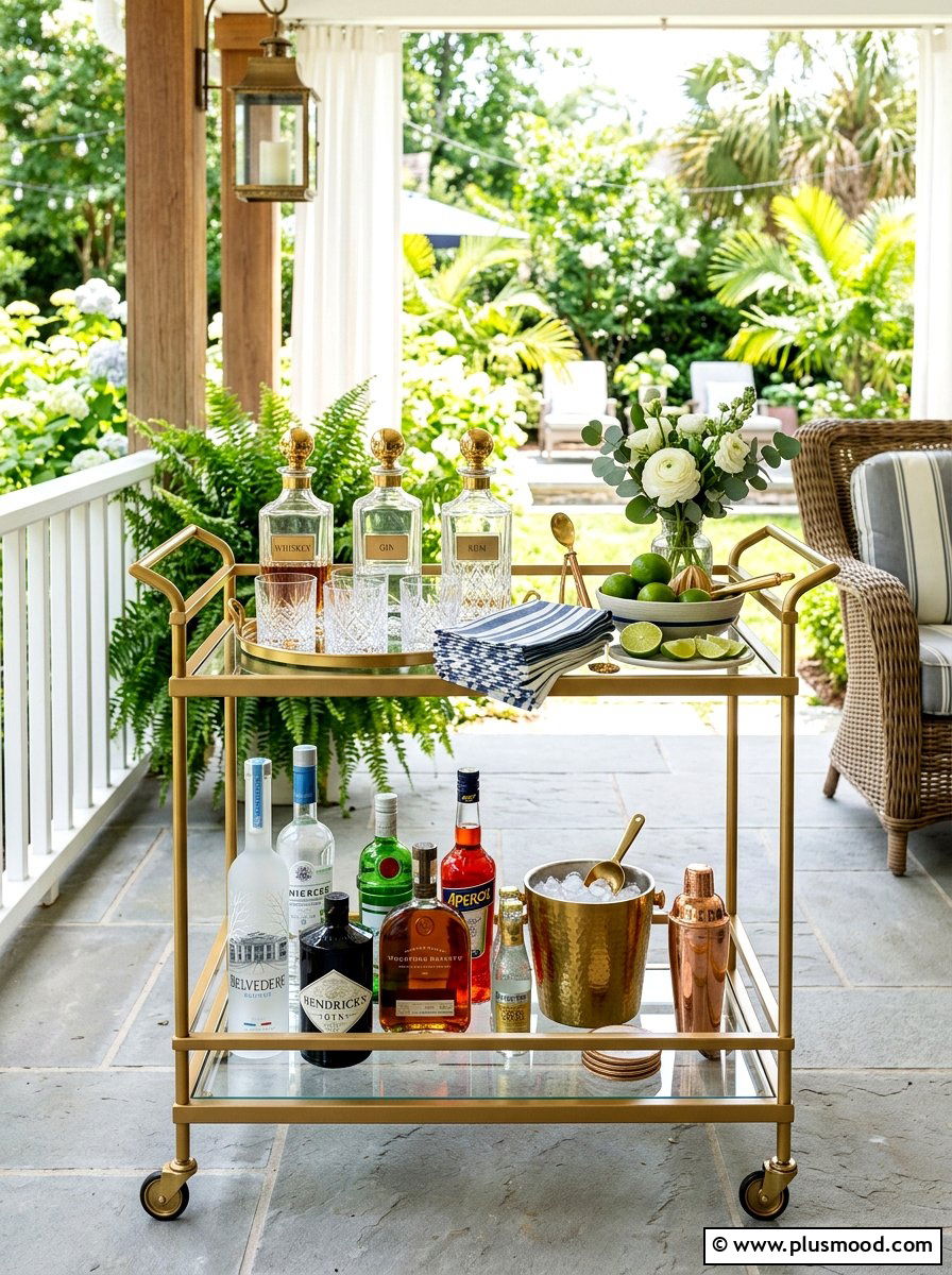 Porch bar cart - 25 summer porch ideas