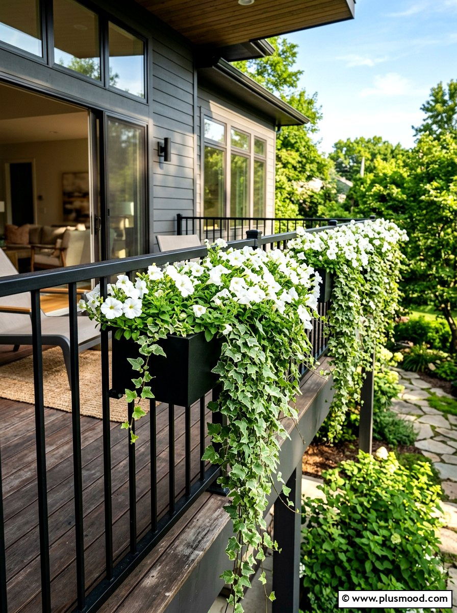 Porch railing planters - 25 summer curb appeal ideas