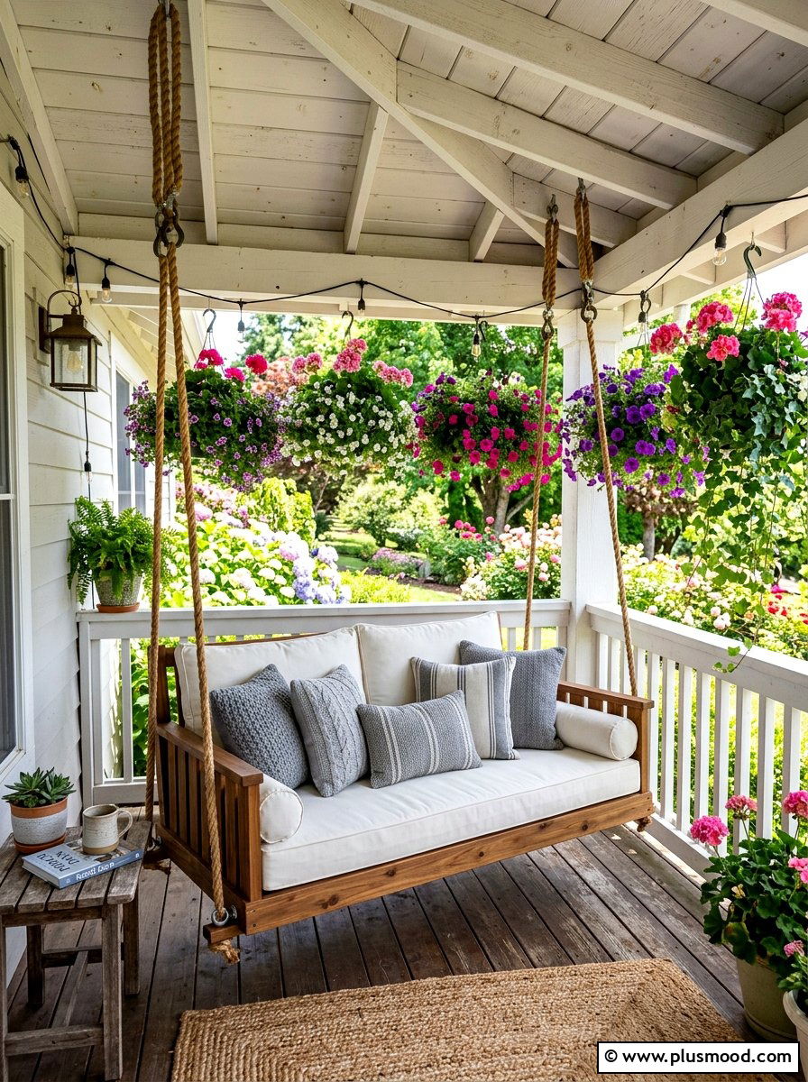 Porch swing corner - 25 summer porch corner decor ideas