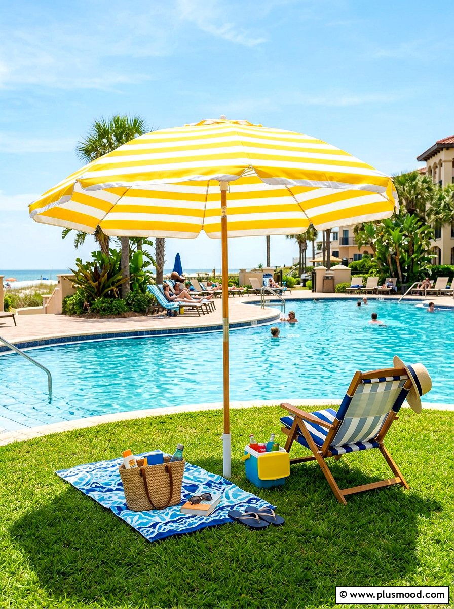 Portable Beach Umbrella - 25 summer poolside umbrella ideas