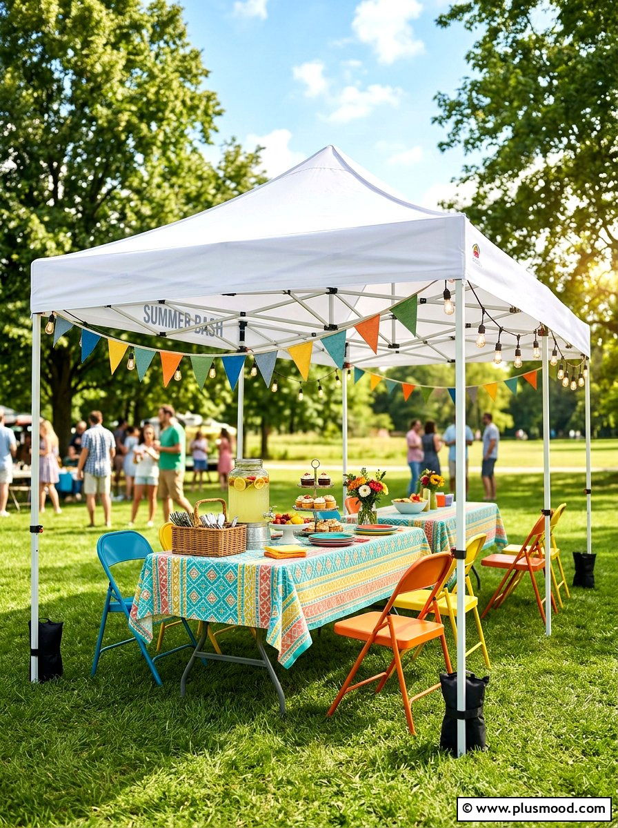 Portable Pop Up Canopy - 25 summer backyard shade ideas