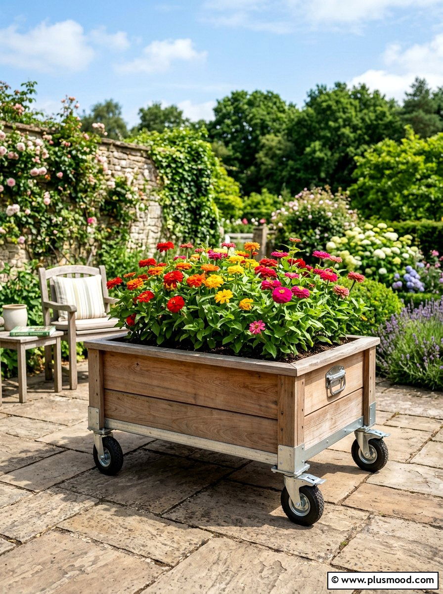 Portable Rolling Bed - 25 small backyard ideas with raised beds