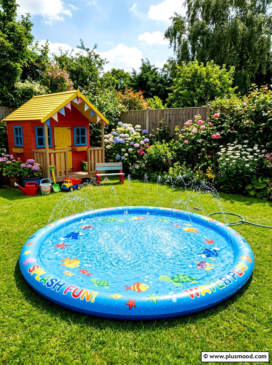 Portable Splash Pad Mat - 25 summer splash pad backyard ideas