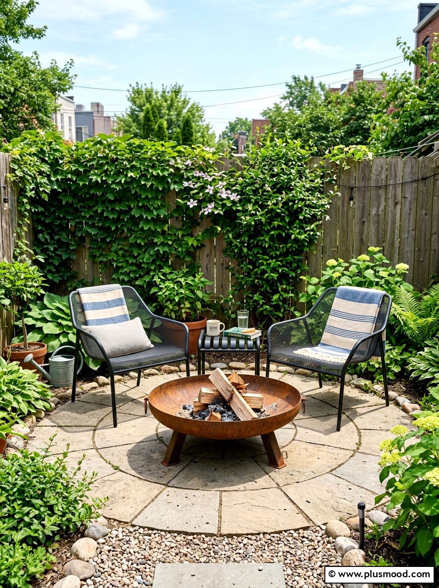 Portable Steel Fire Bowl - 25 summer backyard fire pit ideas