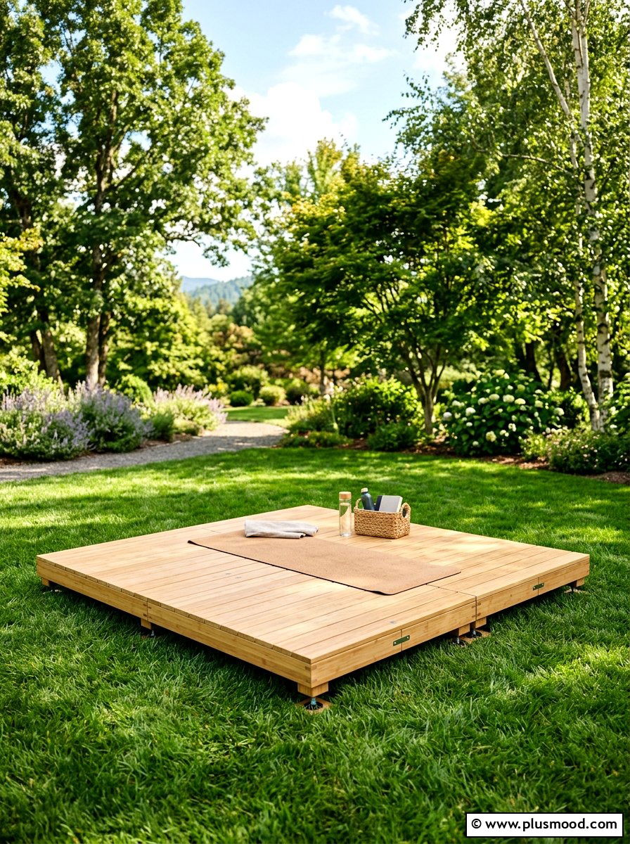 Portable Yoga Platform - 25 small backyard ideas with yoga space