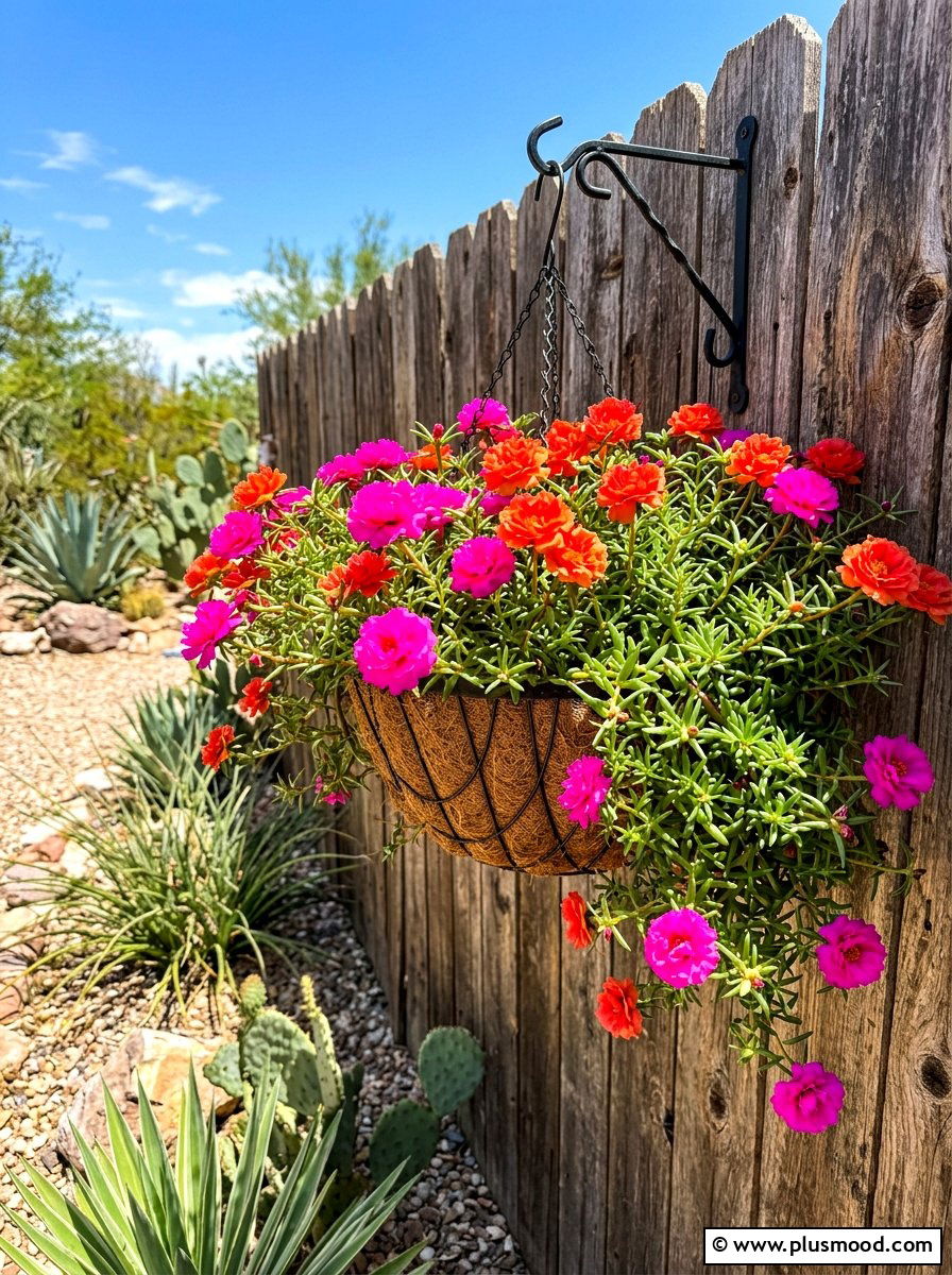 Portulaca Hanging Basket - 25 summer hanging basket ideas for summer
