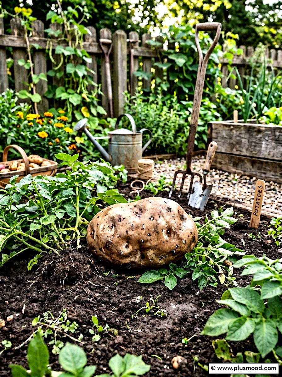 Potato rock painting - 25 painted rock ideas with vegetable garden labels