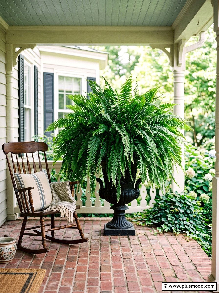 Potted Boston Fern - 25 summer porch planter ideas