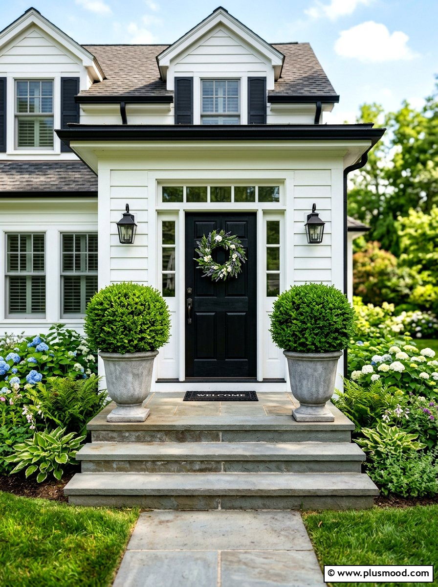 Potted Boxwood Ball Topiary - 25 summer topiary ideas for front entry