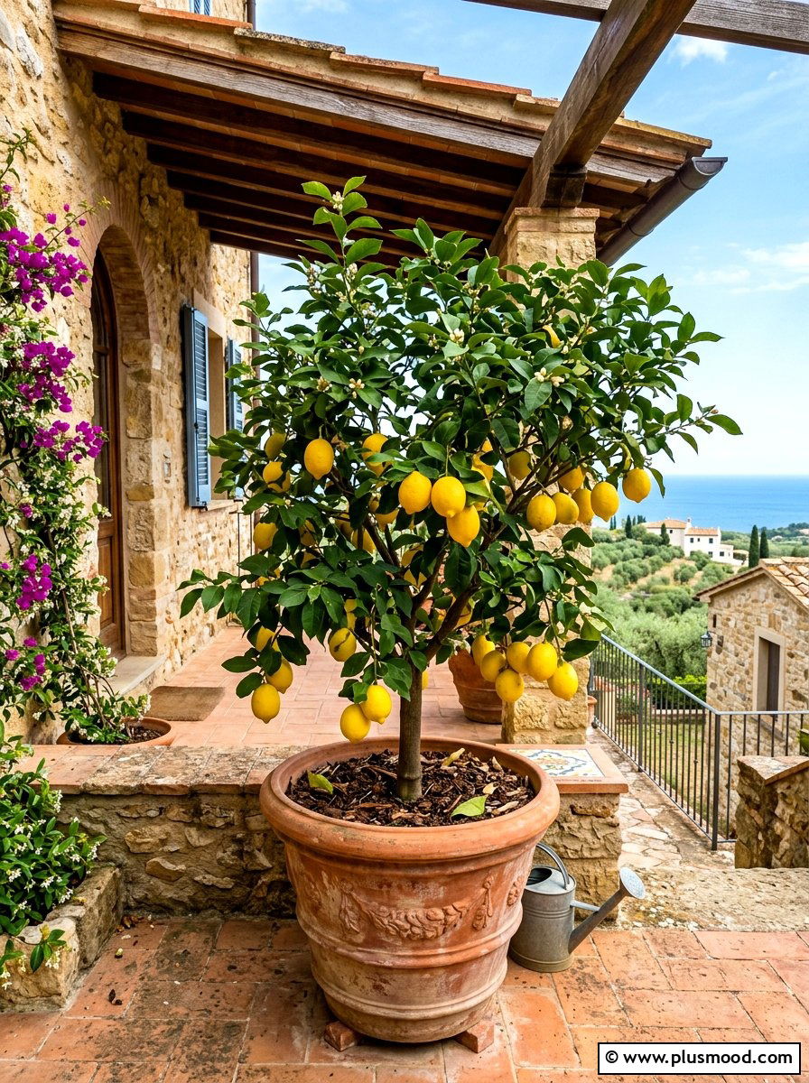 Potted Citrus Tree - 25 summer porch planter ideas
