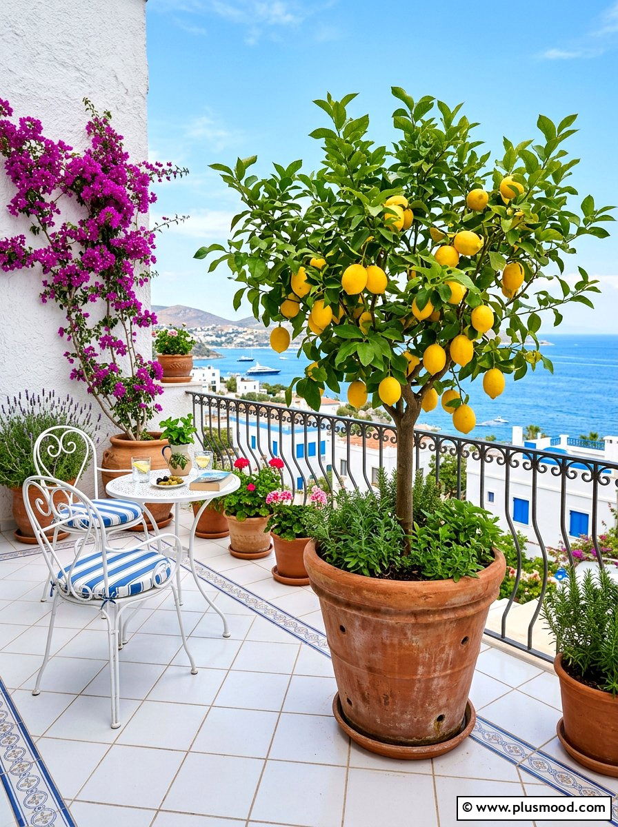 Potted Citrus Tree For Balcony - 25 summer compact outdoor living ideas