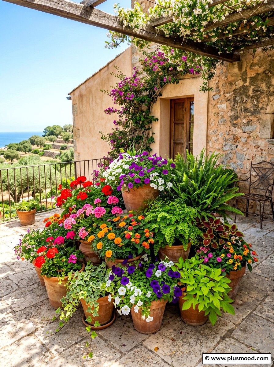 Potted Container Garden - 25 summer curb appeal landscaping ideas