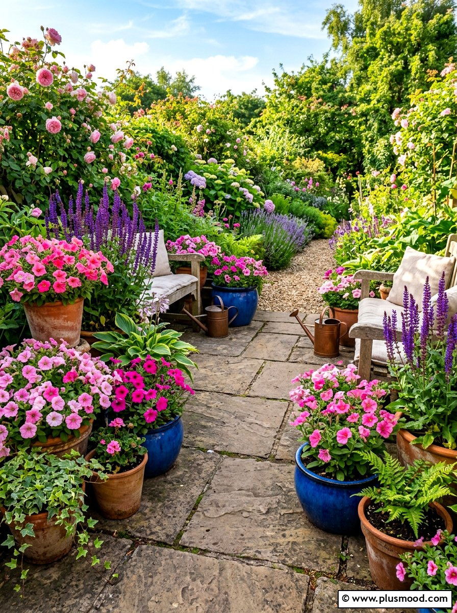 Potted Flower Garden - 25 simple summer garden ideas