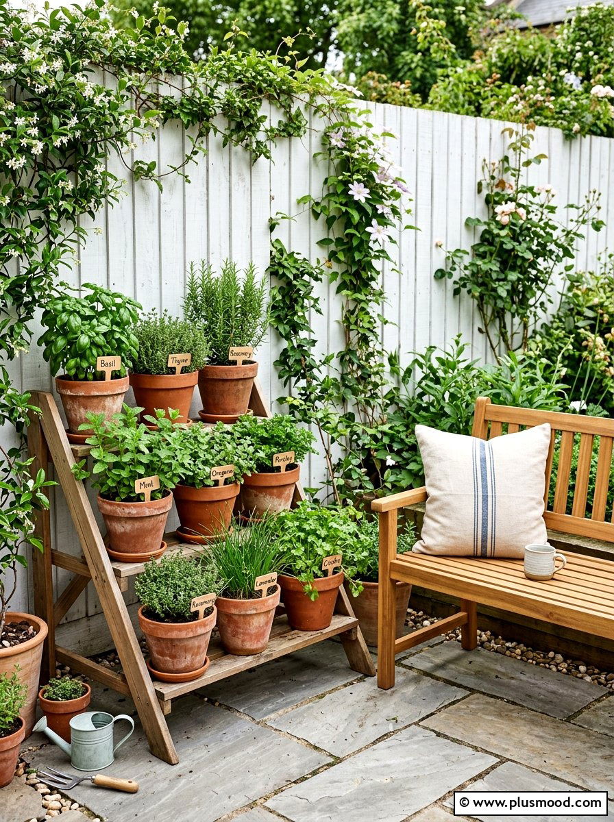 Potted Herb Garden - 25 cheap summer patio ideas
