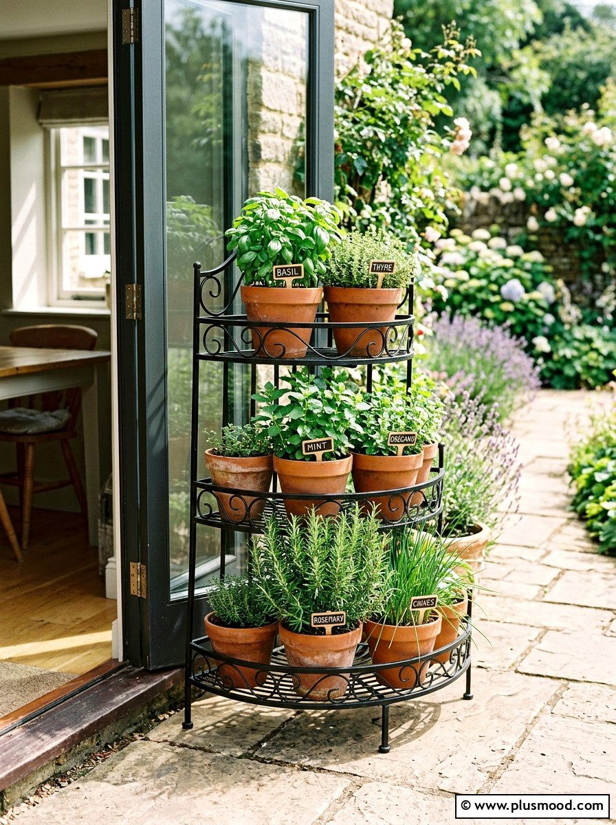 Potted Herb Garden - 25 small backyard ideas for small families