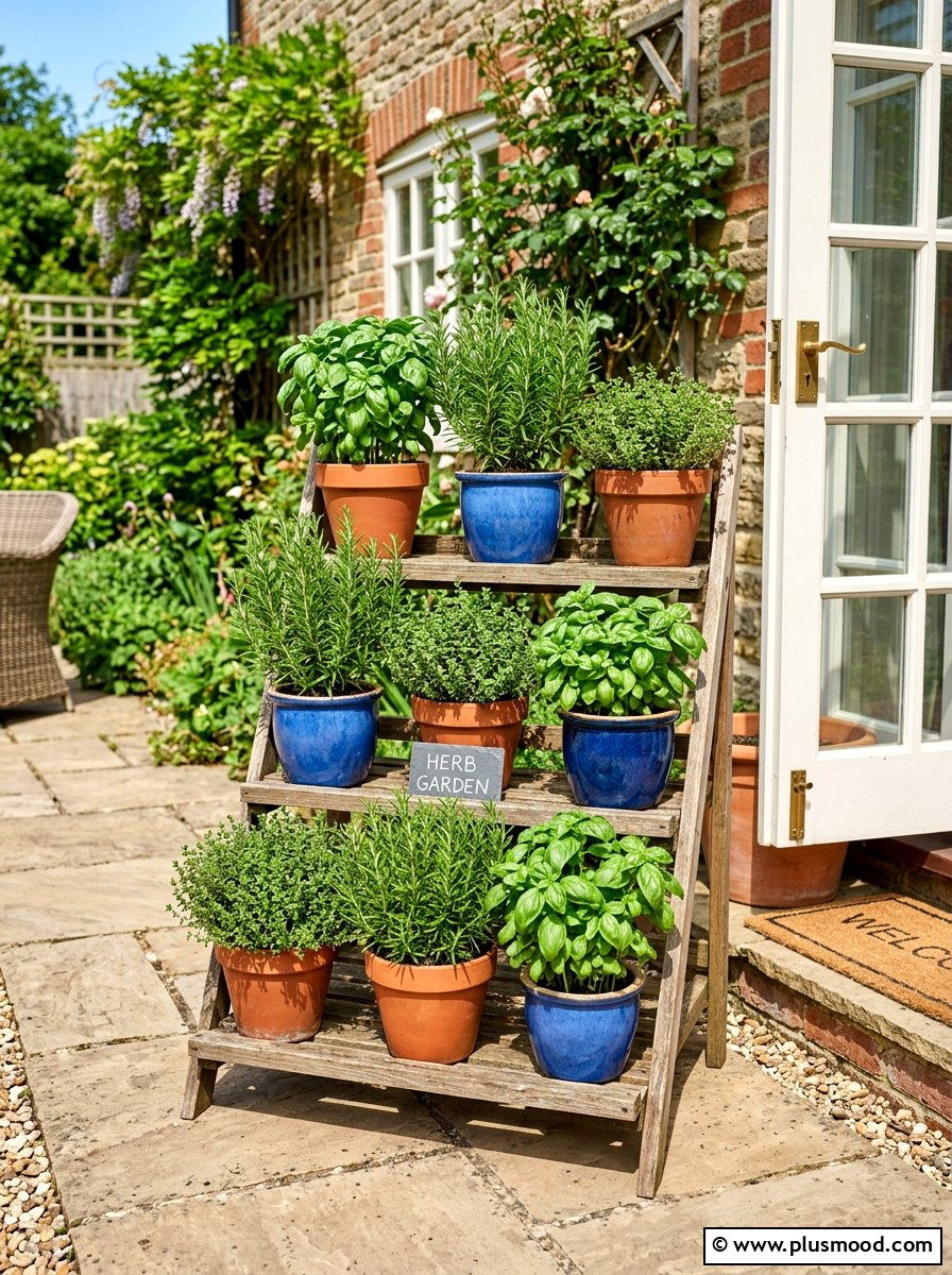 Potted Herb Garden - 25 small backyard ideas with garden