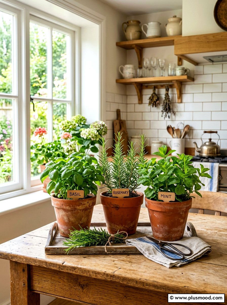 Potted Herb Garden Trio - 25 summer centerpieces for home ideas