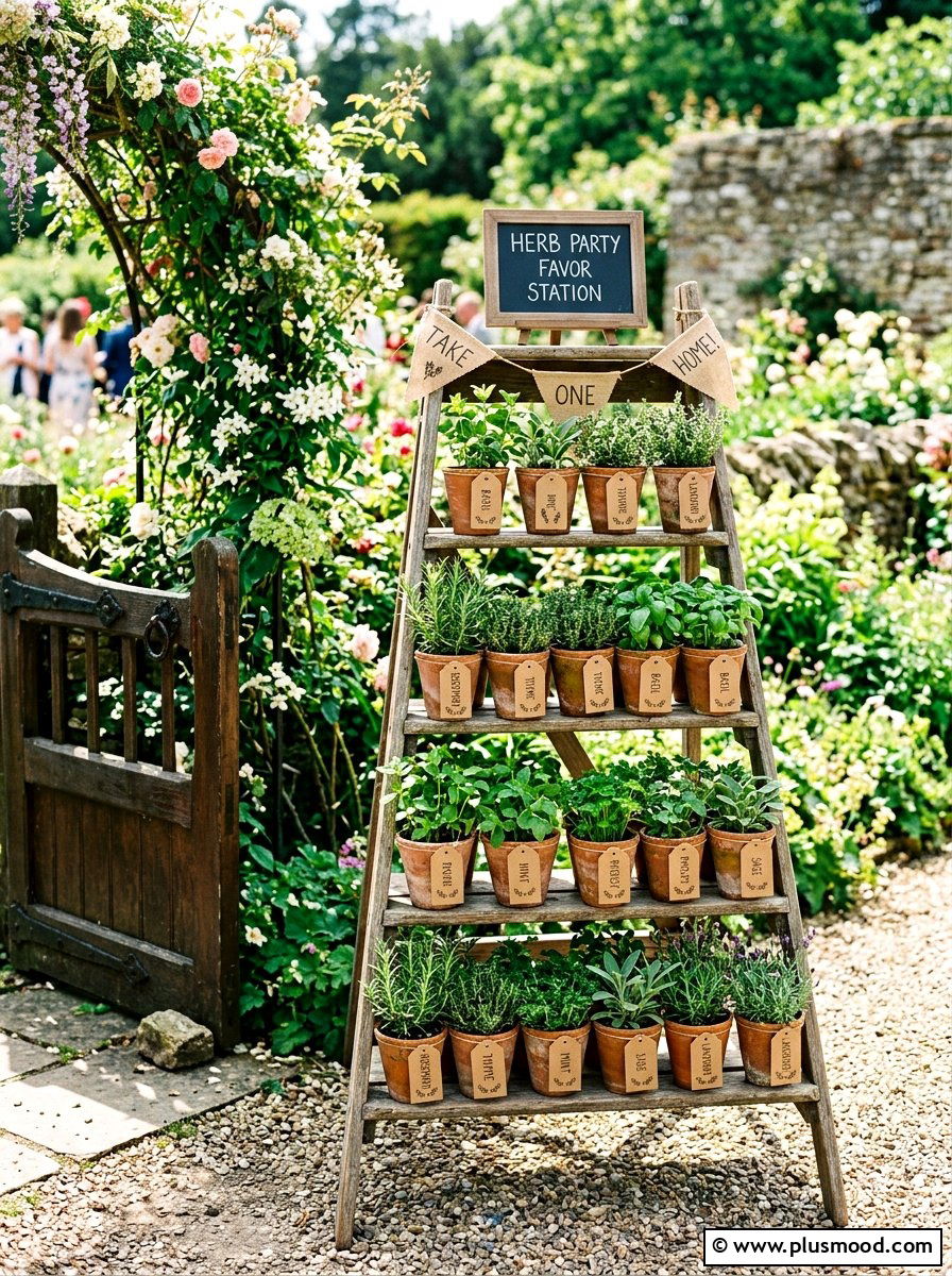 Potted Herb Party Favor - 25 end of summer backyard party ideas