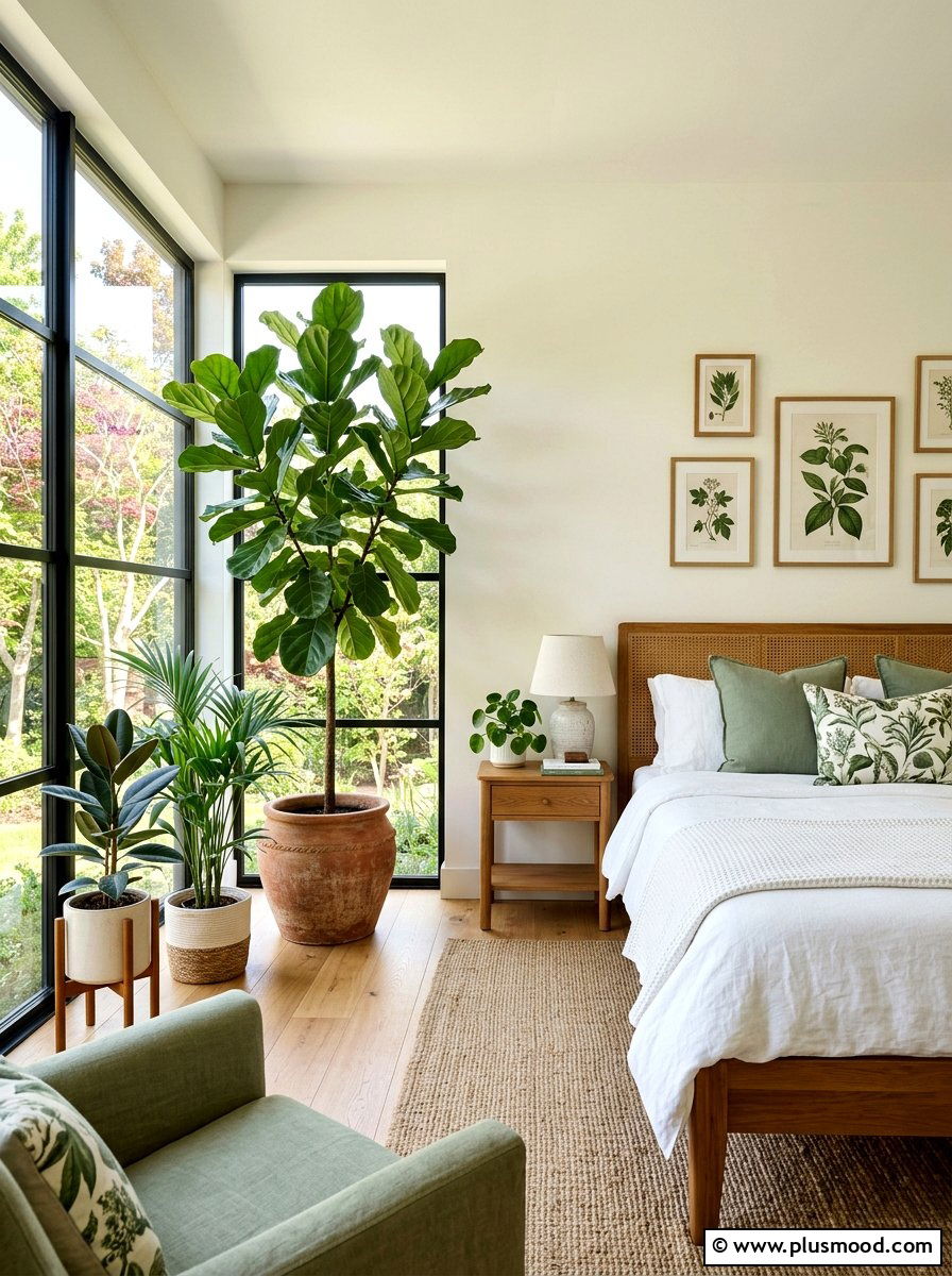Potted Indoor Trees - 25 summer room refresh ideas for bedroom
