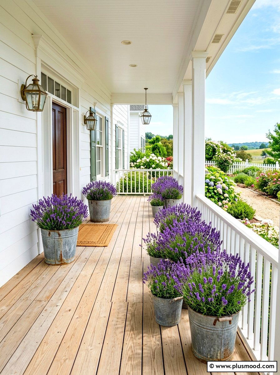 Potted Lavender Plant - 25 summer front porch decor ideas for white house