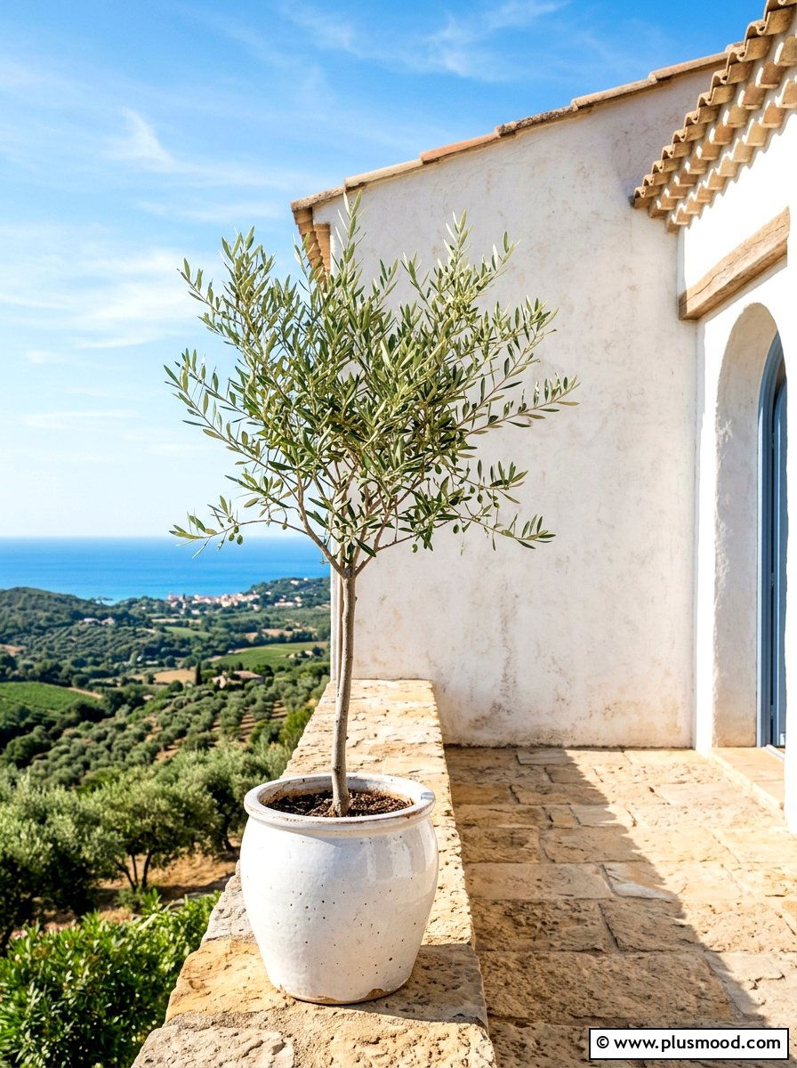 Potted Olive Tree - 25 summer minimalist front porch ideas