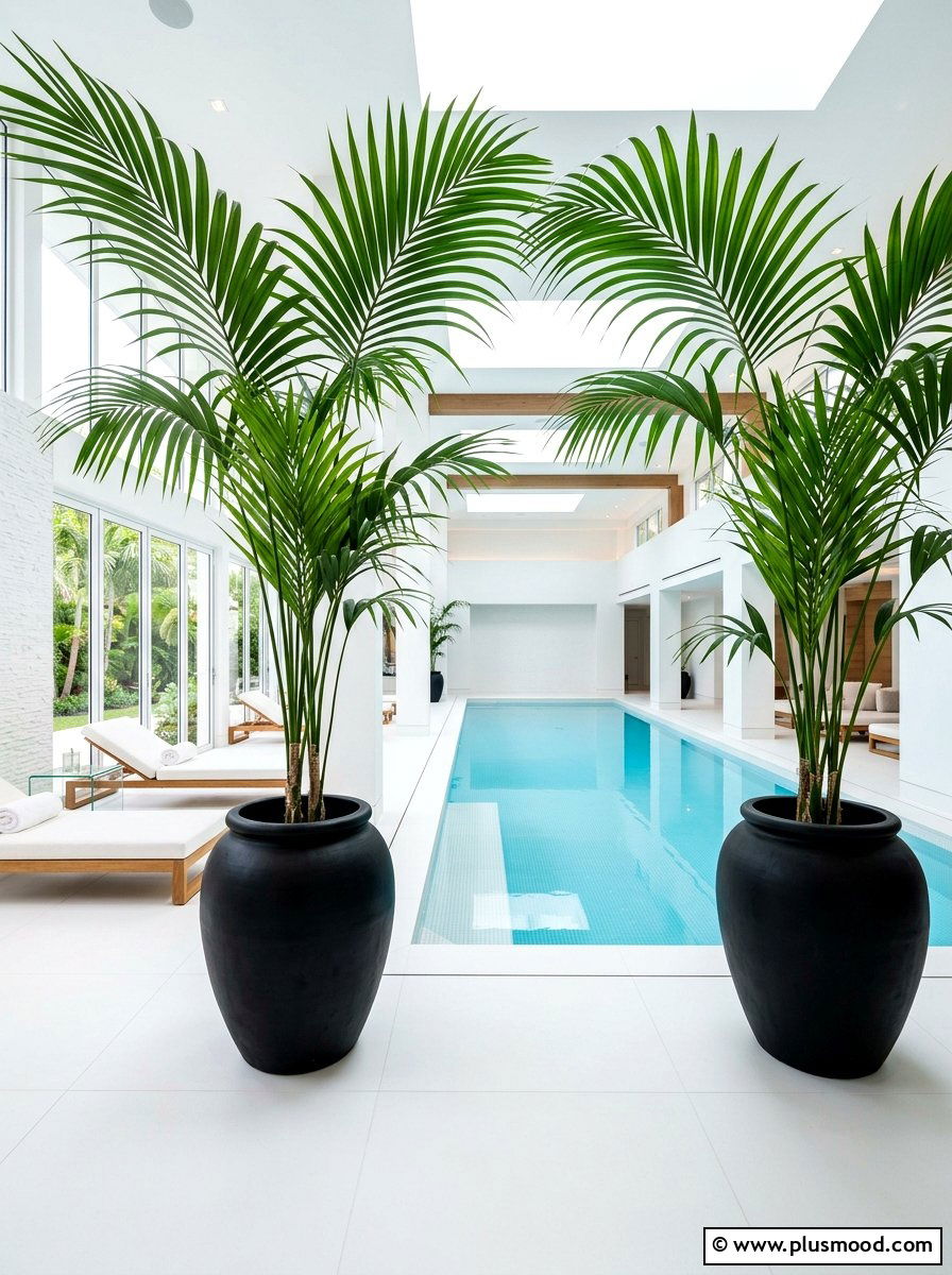 Potted Palm Indoor Pool - 25 pool landscaping ideas for indoor pools