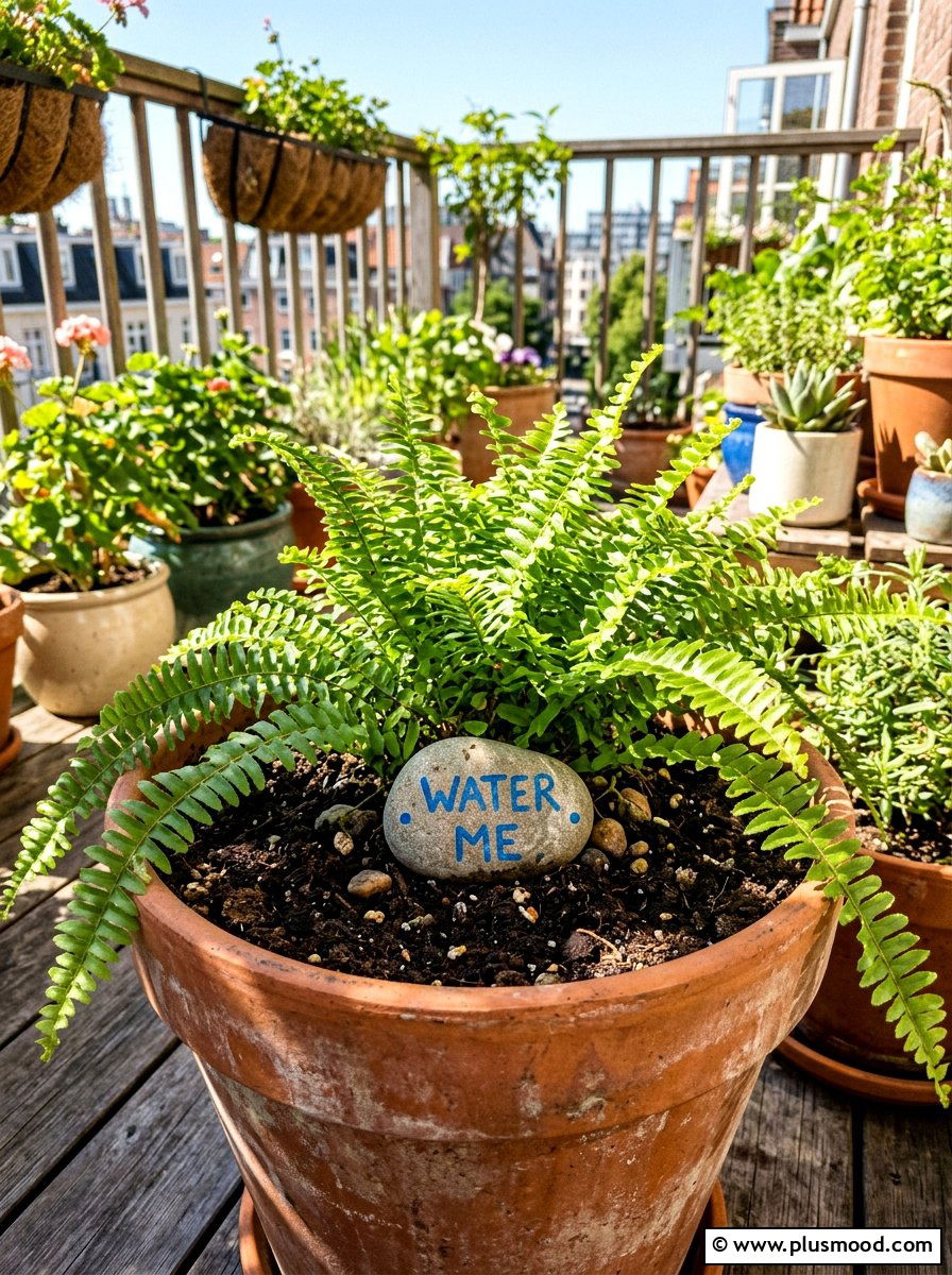 Potted Plant Label Stone - 25 painted rock ideas for outdoor signage